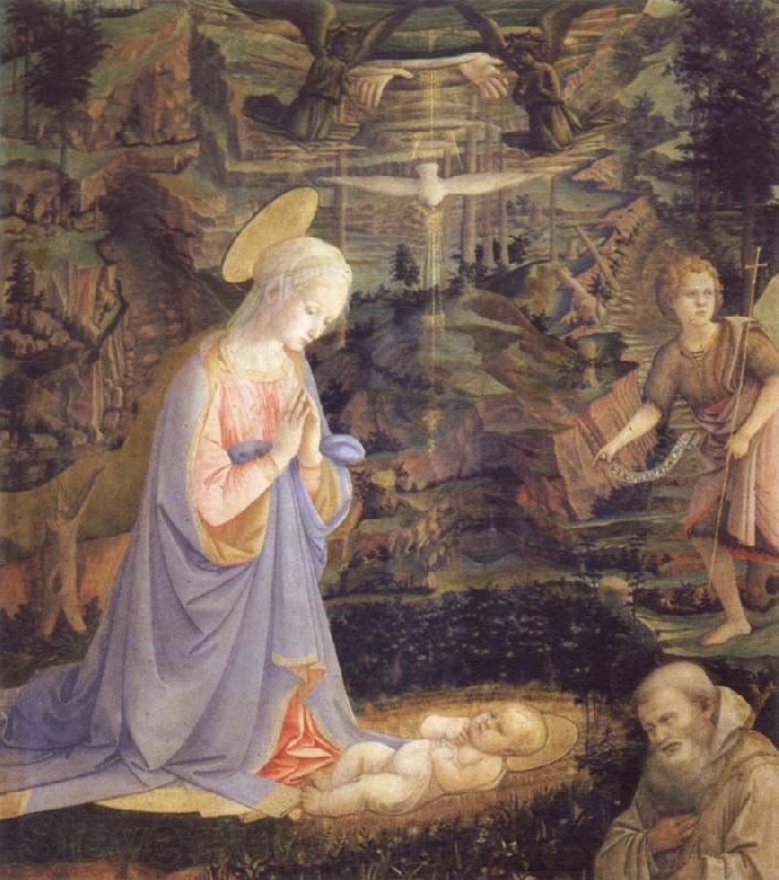 Fra Filippo Lippi Adoration of Child with St.Bernard